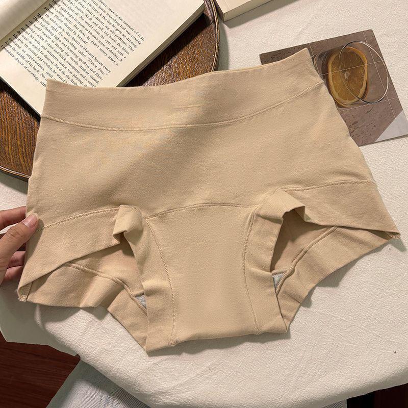 Ladies Spring and Autumn Cotton 7A Antibacterial Cotton Crotch Non Mark High Waist Comfortable Flat Angle Briefs