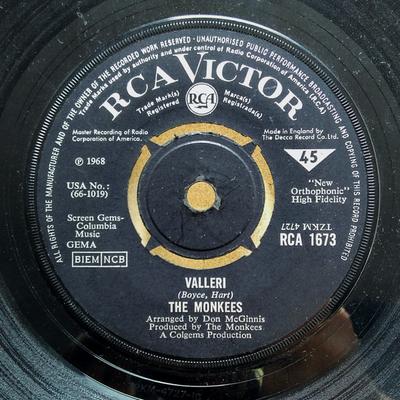 7inch Record MONKEES  Valleri RCA1673 RCA VICTOR 1968 UK Rock Used