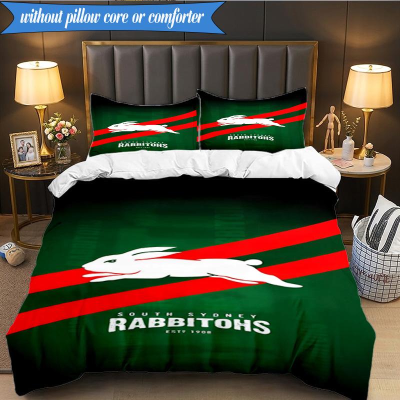 Set Lenzuola con Stampa 2D Design Logo Coniglio NRL 3 Pezzi (Include 1 Copripiumino + 2 Federe Senza Imbottitura), Decorazione camera da letto, Regalo ventilatore