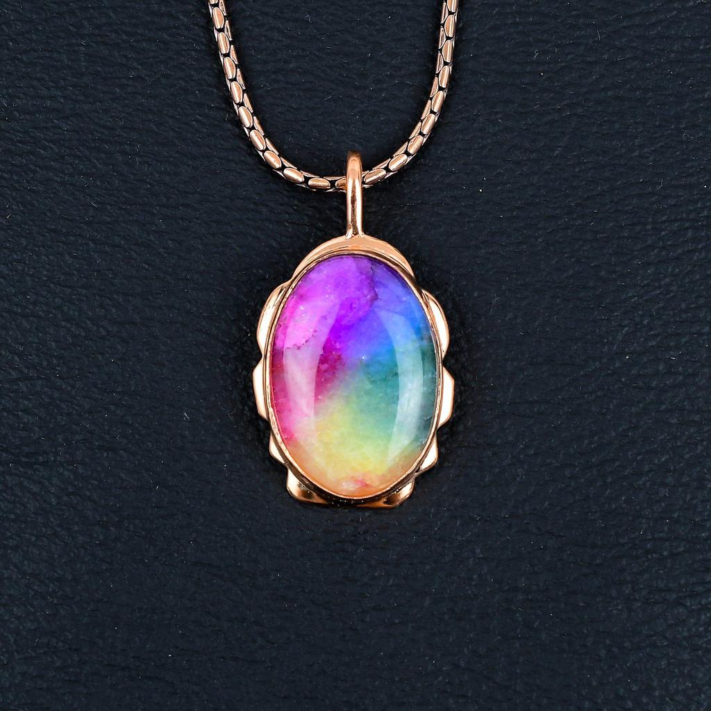 Rainbow Solar Quartz Gemstone Copper Handmade Fantastic Jewelry Pendant For Her