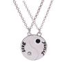 New Best Friends Yin Yang Taiji Pendant Necklace Set For 2 BFF Jewelry Taichi Round Crystal Choker For Bestie Friendship Gift