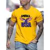 3D USA National Flag Letter Printed T Shirt For Men Fashion Trend Streetwear Casual O-neck Short Sleeve Tops  Oversized T-shirts