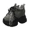 Fashion 11CM New 2025 Autumn Breathable Women Chunky Sneakers Lace-up Wedges Mesh Shoes Thick Soles Trainers High Platform Casual Shoes
