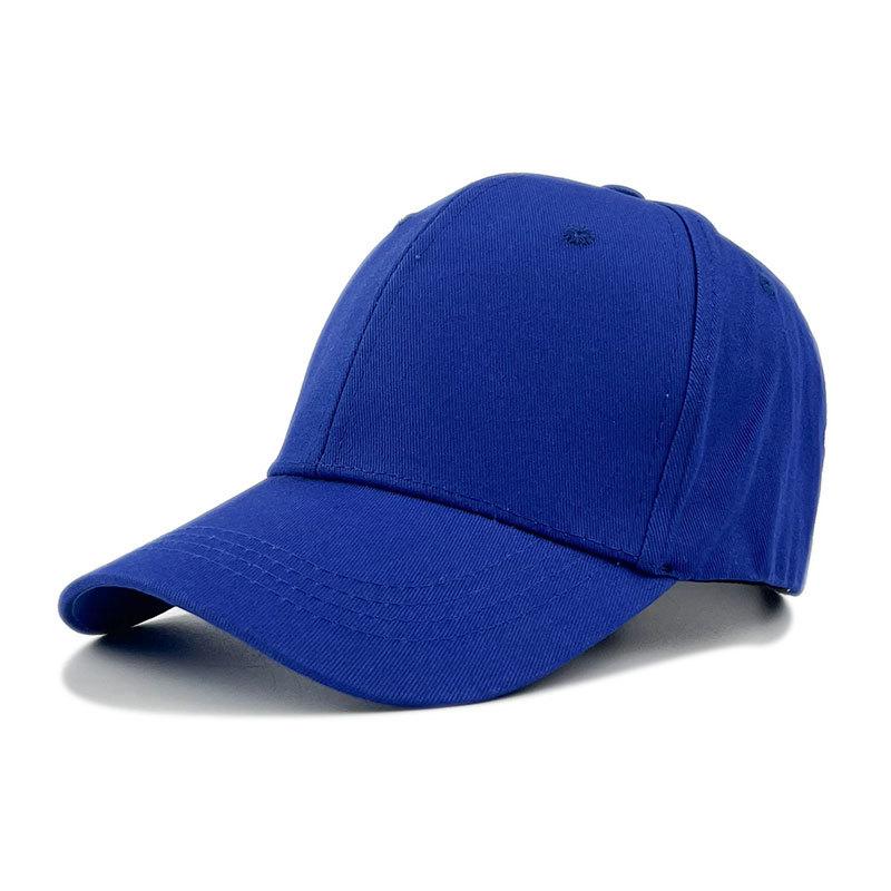 Neue Leichte Platte Hardtop Reine Baumwolle Baseballkappe Einfacher Sonnenschutzhut Bestickte Einfarbige Baseballkappe M（56-58cm） blue
