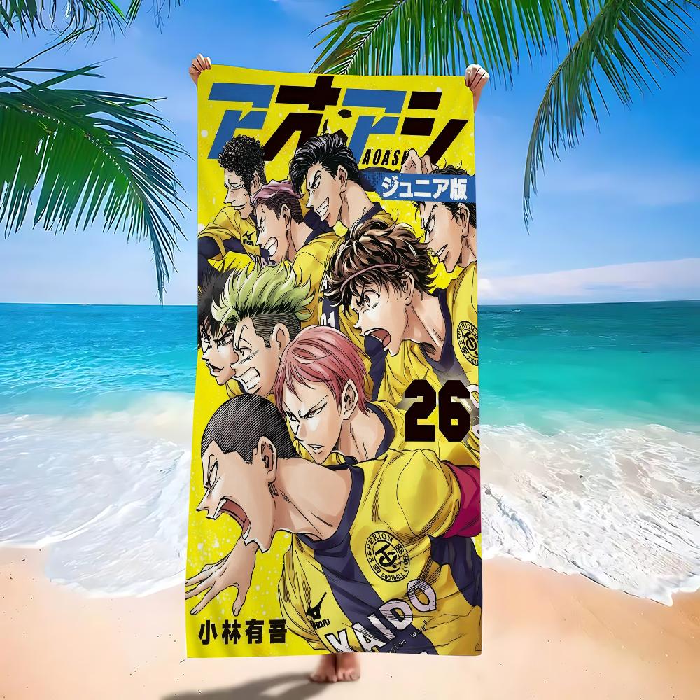 Ao Ashi Anime Bath Towel Microfiber Soft Water Absorbing Breathable For Girl Kids Decorative Cartoon Beach Towel
