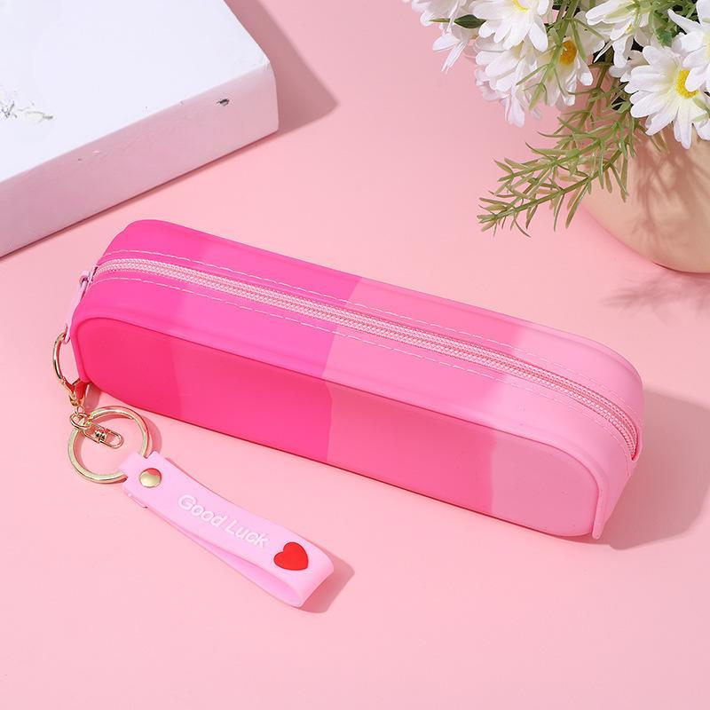 

Новый силиконовый пенал, креативный студенческий портативный простой прямоугольный пенал, принадлежности для постепенного хранения