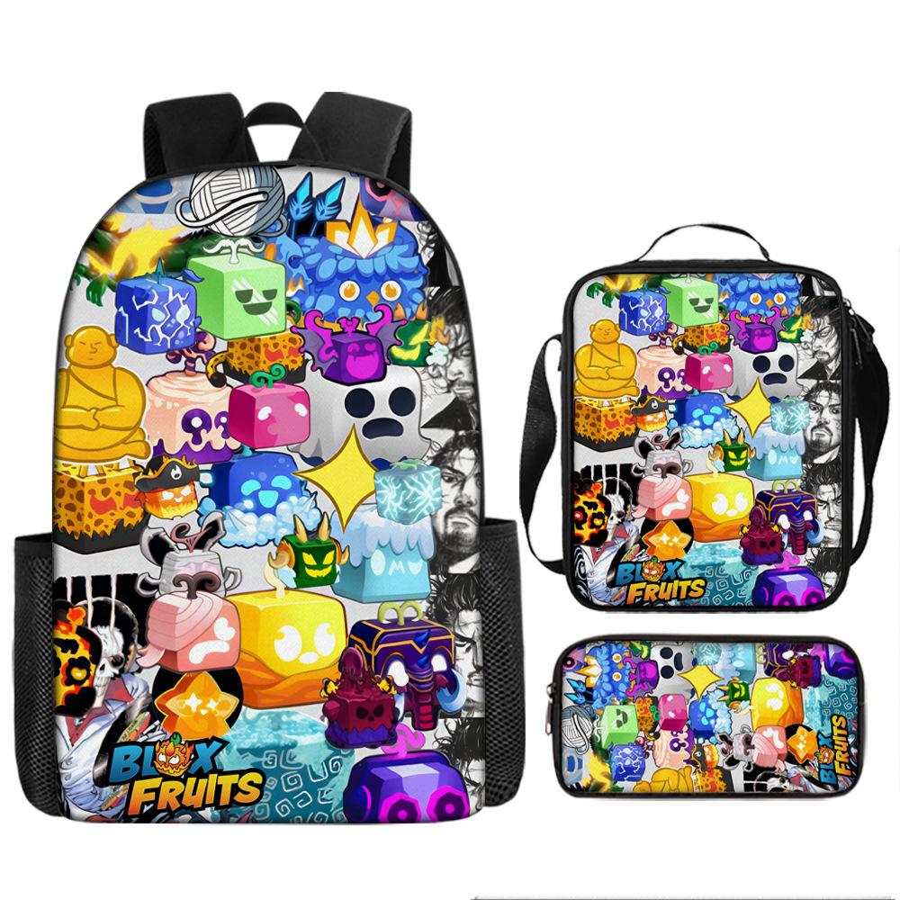 Blox Fruits Sac à dos pour école primaire et secondaire Sac à dos pour enfants Sac à dos grande capacité Sacoche Trousse shoulder bag