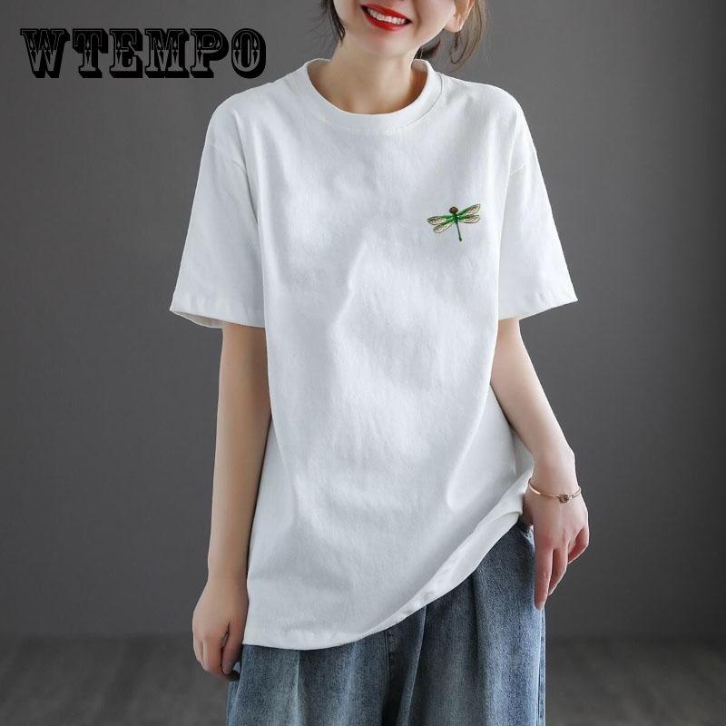 

Летняя модная женская винтажная повседневная однотонная футболка с коротким рукавом с круглым вырезом и принтом, свободные повседневные топы с короткими рукавами