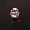 1 Pcs Retro  Rings For Women Aquamarine Birthstone Fine Filigree Pattern Cocktail Party Ring Wedding Banquet Fine Jewelry