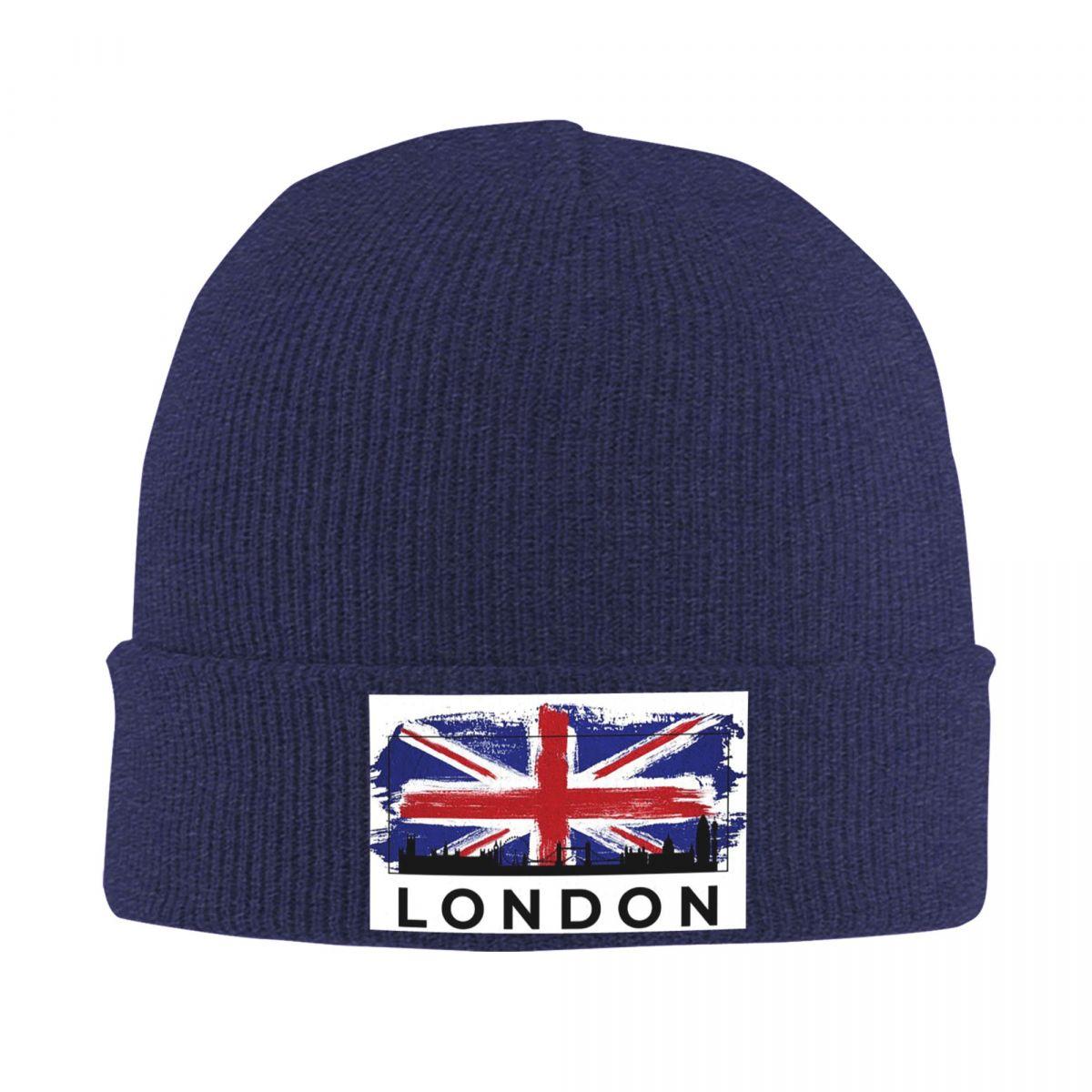 

London UK England Warm Knitted Cap Fashion Bonnet Hat Autumn Winter Outdoor Beanies Hats for Men Women Adult One Size