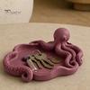 3D Printed Octopus Organizer Storage Tray, Printing Molding, with Tentacle Matte Black Tray Groove Integrated for Keys Jewelry Stationery Decorative