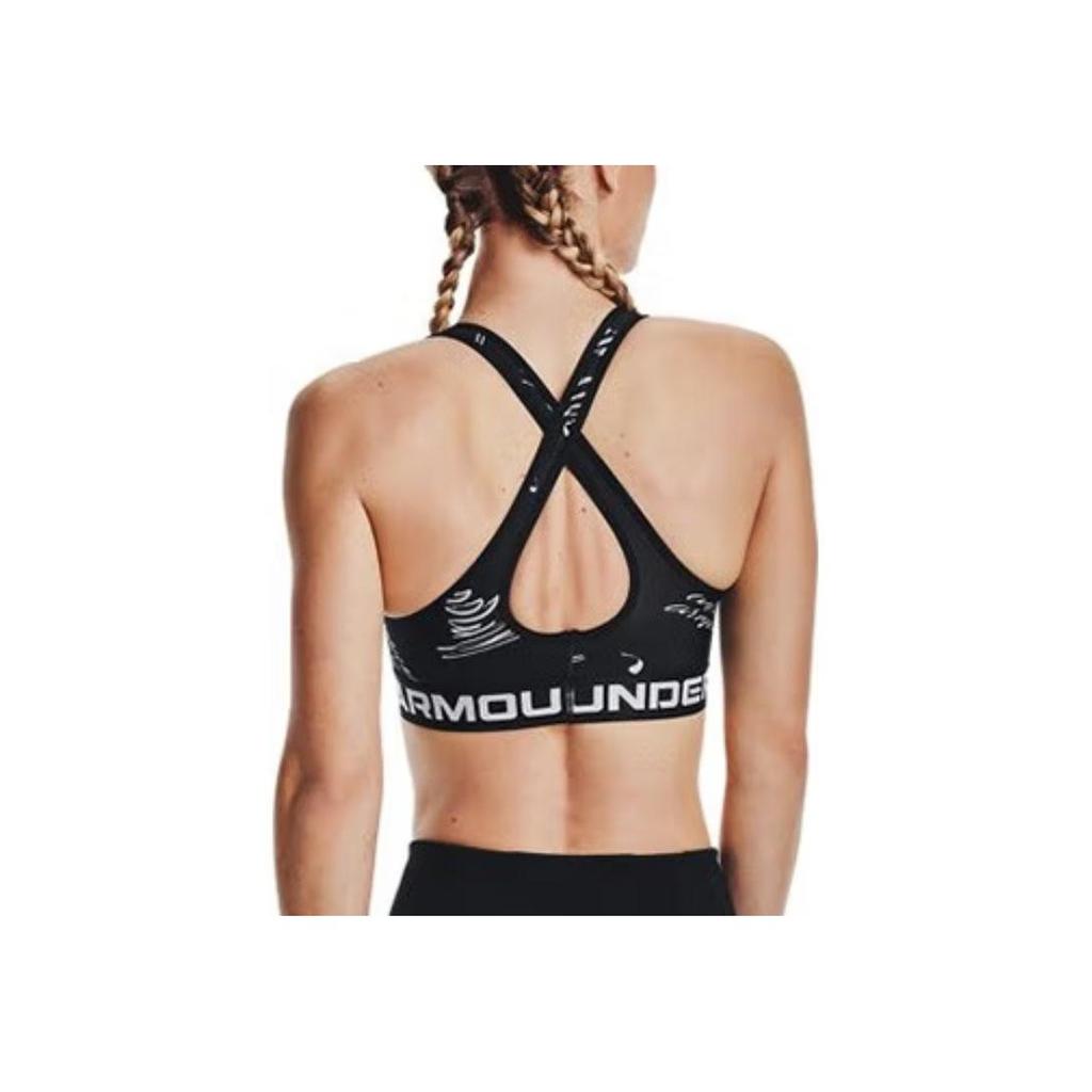 Under Armour Crossback Solid Print Comfortable Lightweight Training Medium Intensity Sports Bra Women underwear Black 1362247-001