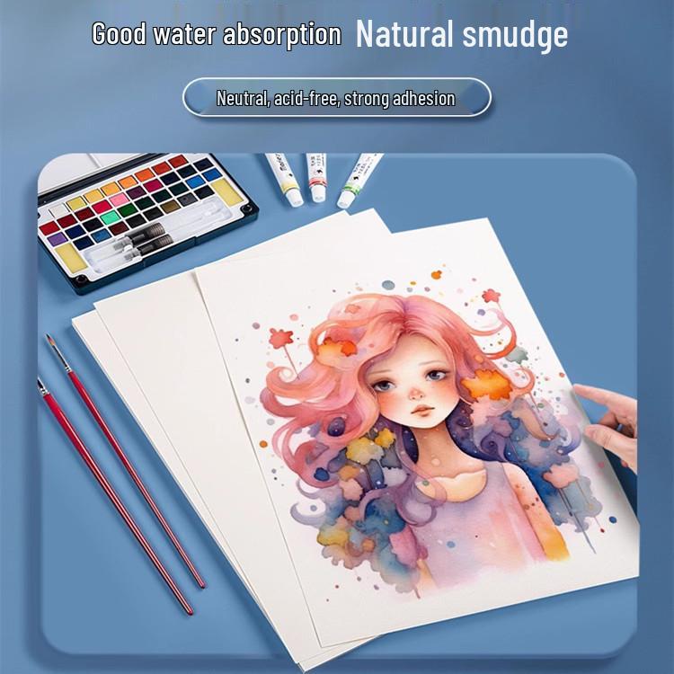 300g Fine Grain Watercolor Paper for Art Students - Thickened for Sketching & Children's Practice