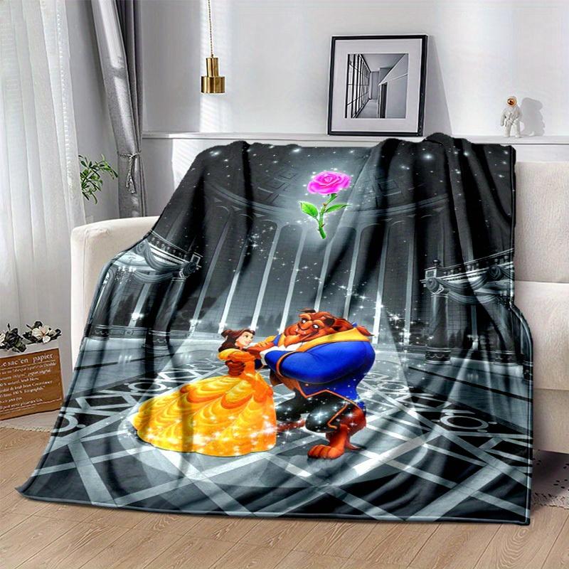 1pc. Disney Beauty and the Beast Blanket, Home Decor, Office Napkin, Outdoor Throw Gift for Kids Adults
