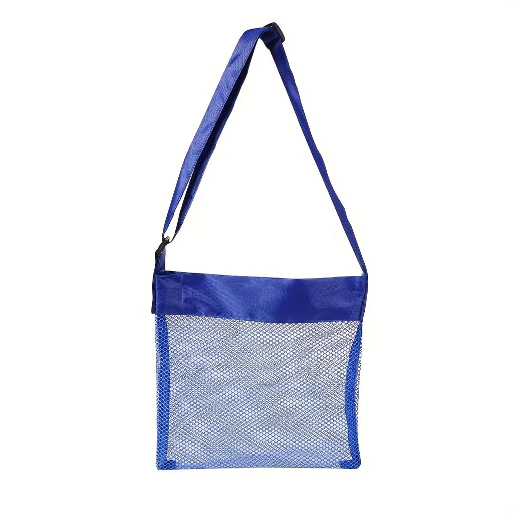 1pc Colorful Mesh Beach Tote Breathable Netting Design Perfect for Beach Toys, Shell Collecting, and Sand Digging - Ideal for Summer Pool Parties