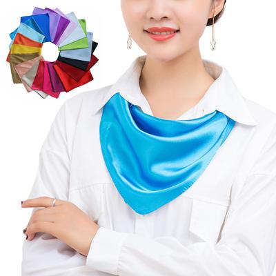 Sciarpa quadrata elegante da donna 60 * 60 cm, piccola fascia per capelli solida, per sciarpa in raso di seta con collo a testa da festa aziendale