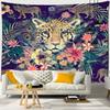 Mysterious Forest Tapestry Wall Hanging Flowers Jungle Animals Moon Ocean Landscape Illustration Room Home Decor