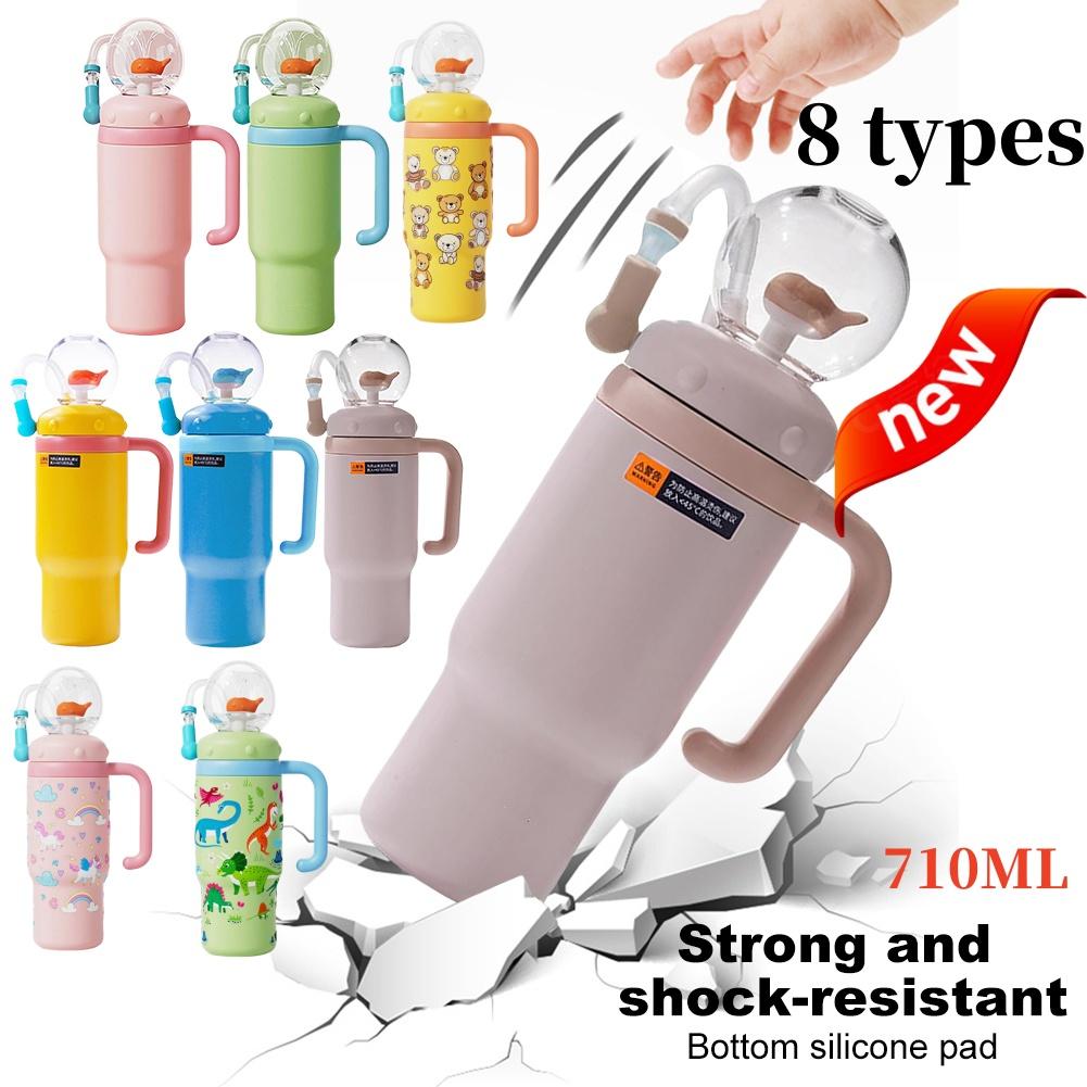 710ML Nerezový hrnek s velrybou a uchem, nepropustný, velrybí stříkací pohárek, láhev na vodu se slámkou, kreativní G