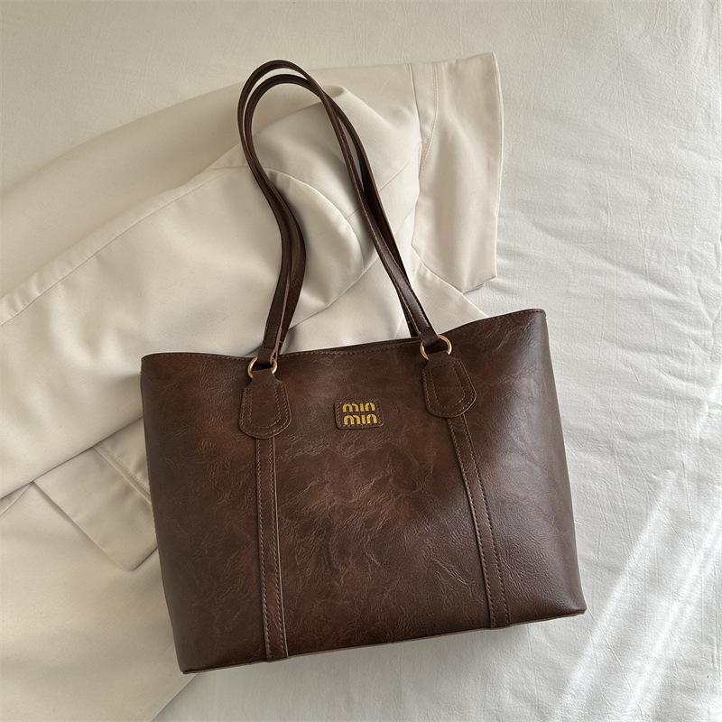 Стильная женская сумка большой вместимости, новая женская сумка-тоут для отдыха, работы, зимы, портативная сумка-мессенджер коричневый