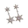 Perfect Gift Pair of Snowflake Tassels Earrings with Zircon Accents for Birthdays Holidays Special Event Women Elegant Jewelry