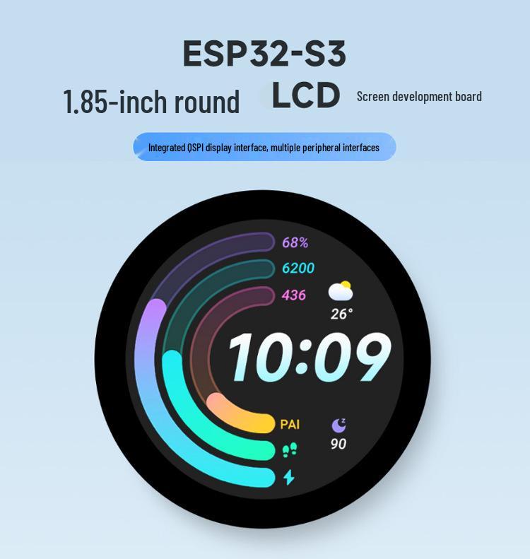 ESP32-S3 1.85" Capacitive Touch LCD Round Screen Dev Board with XiaoZhi AI Voice & WiFi