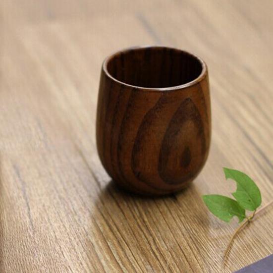 Good Quality Wooden Drinking Cup Mug Home Bar Coffee Tea Beer Juice Milk