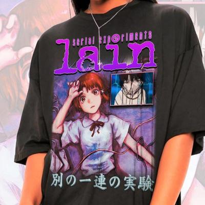 Serial Experiments Lain Shirt – Anime Cosplay Graphic Tee,Lain Iwakura,Alice Mizuki