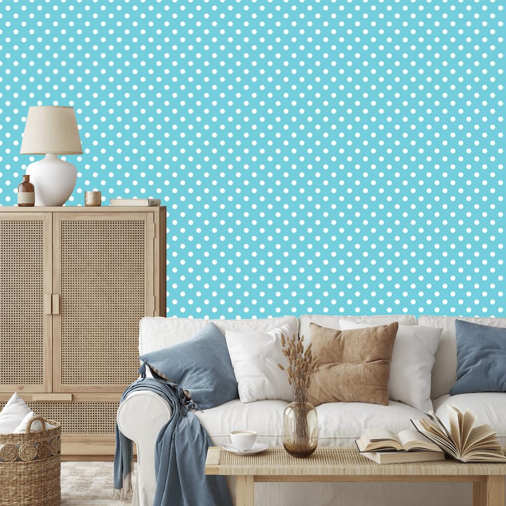 Dots Wallpaper, Celadon Background, Celadon Center for Living Room and Bedroom 50x1000