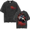 Anime Dandadan Ken Takakura Okarun Tshirt Men Women Fashion Vintage Washed Short Sleeve T Shirts Cotton Oversized Tshirts