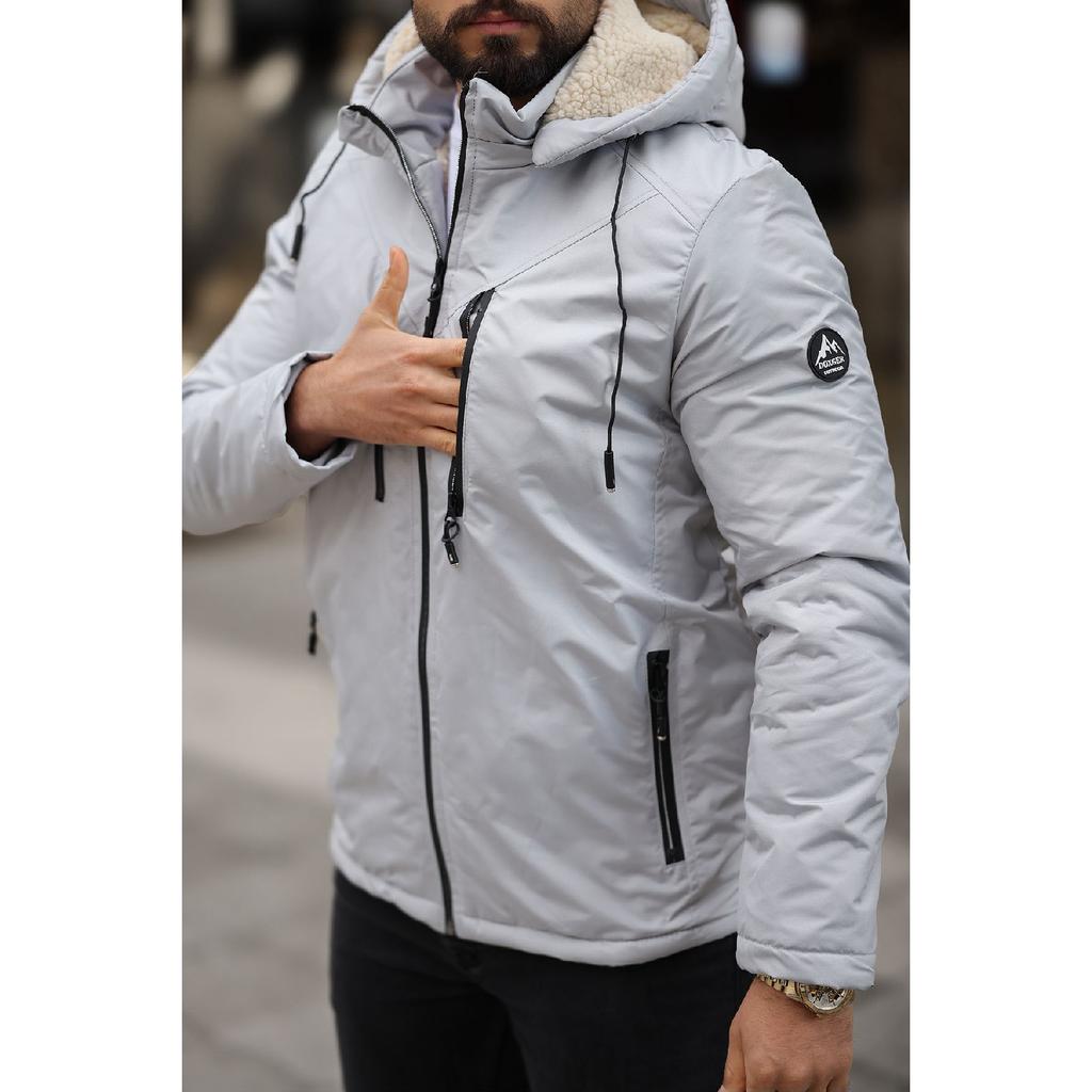 Winter Coat With Fur Inside And Removable Hood