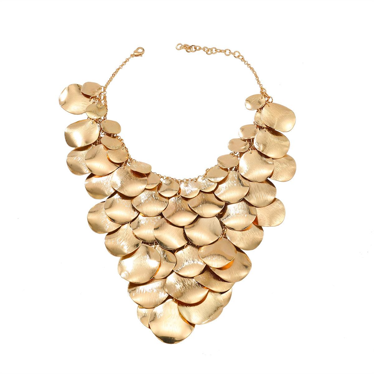 Exaggerated multi-layer long beach vacation style alloy necklace Bohemian style women s necklace