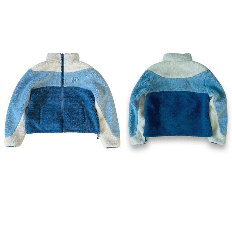 European and American autumn and winter warm and fashionable casual street embroidery splicing zipper jacket for men and women