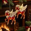 Seasonal Celebration Ornaments 2Pcs 2D Goat Hanging Ornaments Acrylic Winged Pendants Year of Christmas Tree Decor The Auspicious Decorations