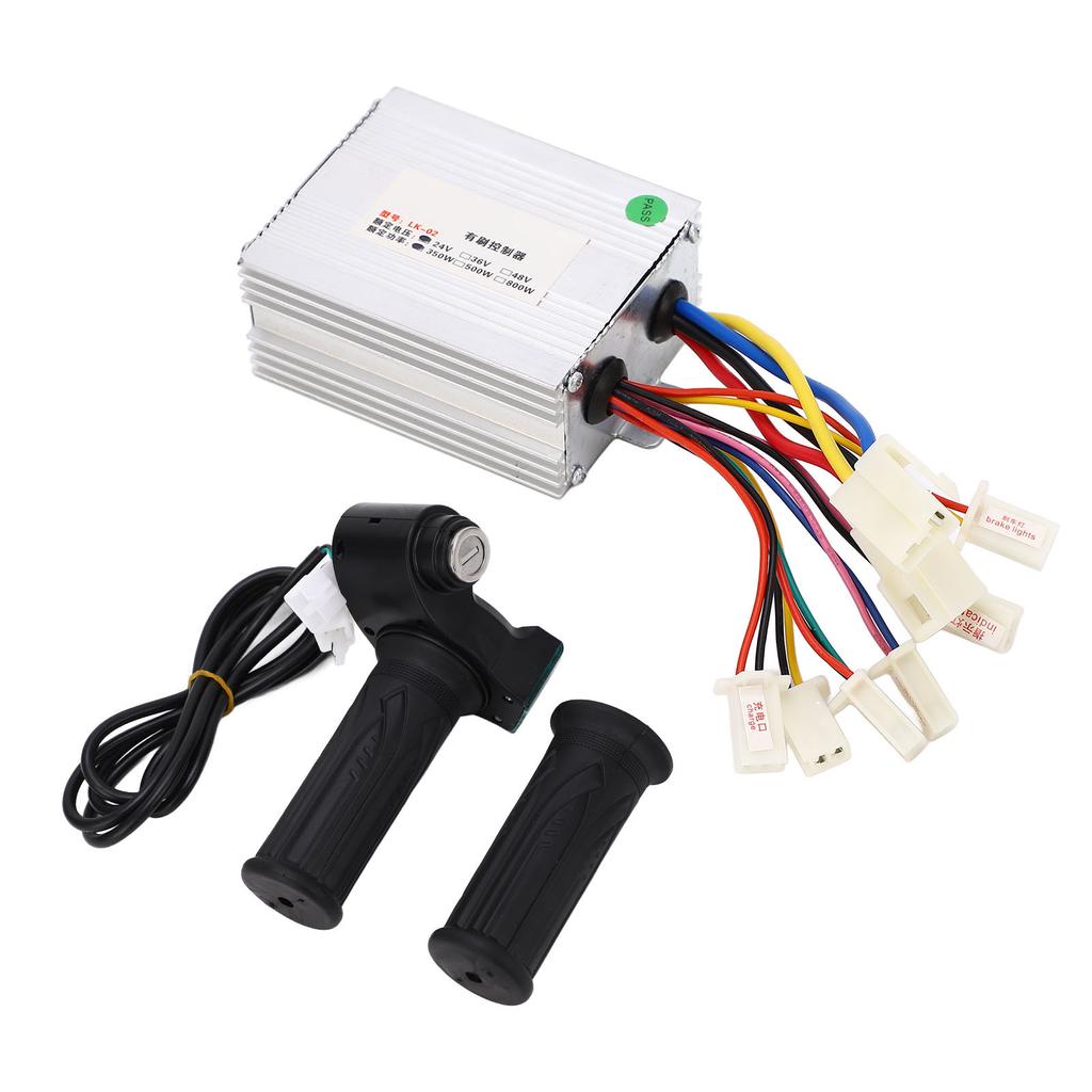 Brush Controller Throttle Grip Kit Good Heat Dissipation Electric Bike Controller Kit 24V 350W