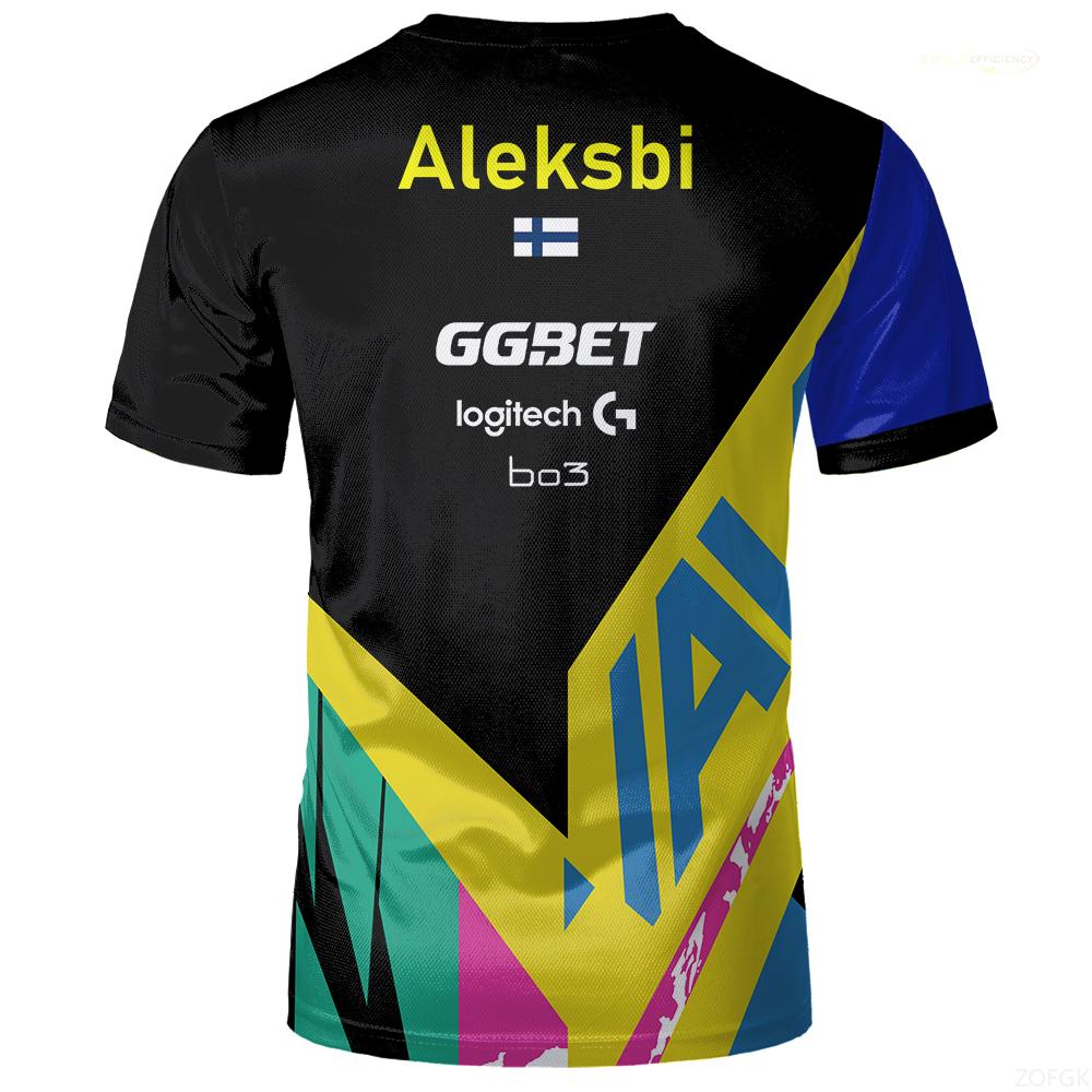 Shanghai Major Navi Esports Team Uniform Men's T-shirt CS2 Game Competition Player Uniform T-shirt Navy Blue Champion Tops