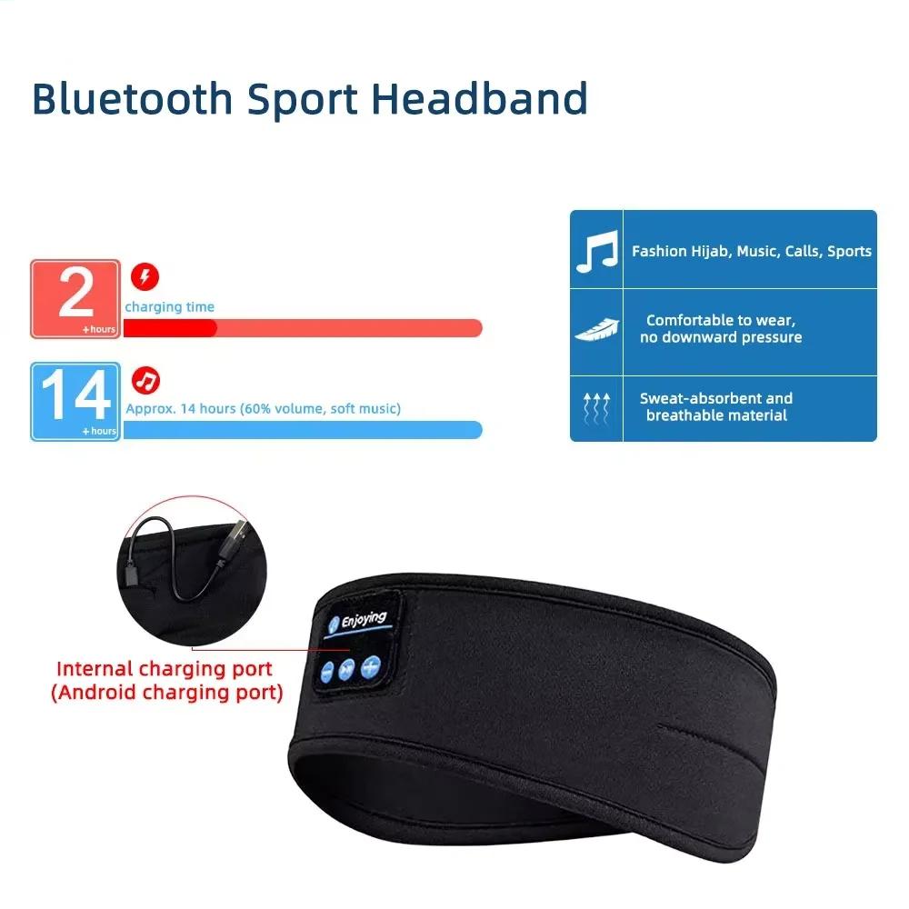 Sleep Headphones Bluetooth 5.4 Headband, Wireless Earphones Music Sleep Earbuds Sleeping Eye Mask with HD Stereo Speakers for Workout Running Travel