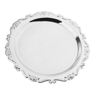  Round Metal Fruit Dish Pastry Plate Tea Dessert Serving Tray 