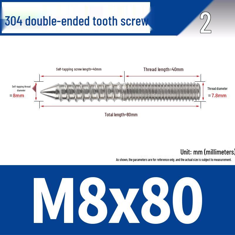 Śruba samogwintująca ze stali nierdzewnej 304 z podwójnym łbem i gniazdem sześciokątnym do mebli, ostro zakończona, M4 M5 M6 M8.
