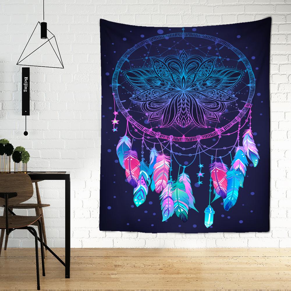 Psychedelic Mandala Tapestry Wall Hanging Witchcraft Hippie Seven Chakras Colorful Background Cloth Aesthetics Room Home Decor