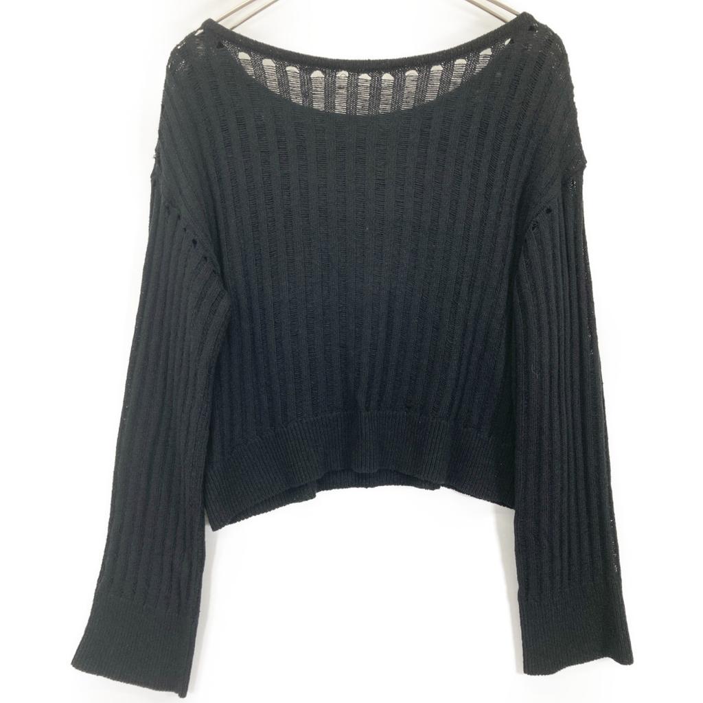 Deuxieme Classe 2011 Black Silk Linen Sheer Oversized Knit tops Not written blackUsed