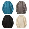 Men Fall Winter Sweater Solid Color Knitted Warm Thick Long Sleeve Loose Anti-shrink Pullover Casual Couple Unisex Sweater