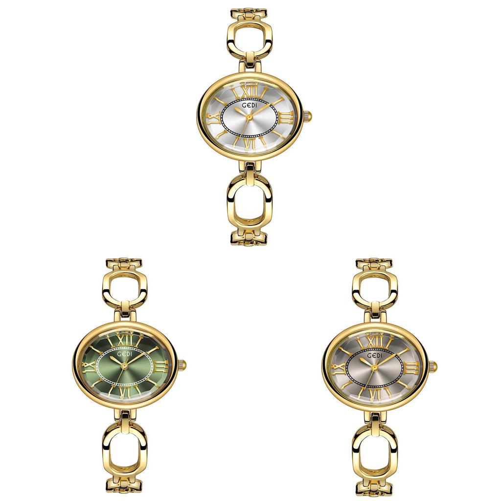 Gadi Vintage Oval Womens Watch With Quartz Movement Waterproof Jewelry Clasp For Elegant Ladies