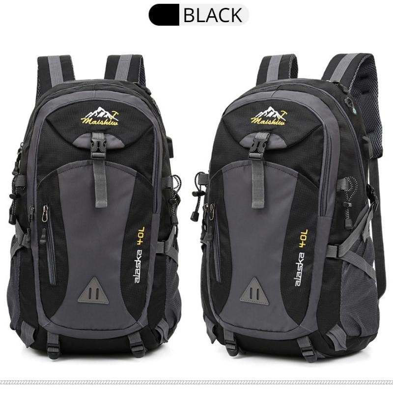 USB Rechargeable Backpack Casual Sports School Bag for Men and Women Lightweight Outdoor Hiking Bag Large Capacity Travel Bag