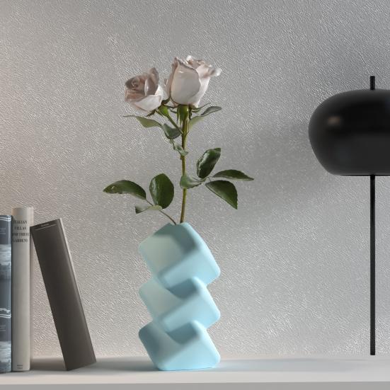 1 Set DIY Blumenvase Silikonform Handgefertigt Stapelwürfel Dekorative Vase Epoxidharz Gießform Vasen Basteln Gips Zementform