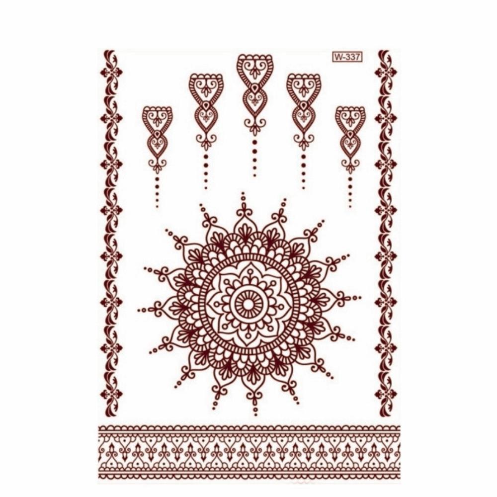 Lace Fake Tattoo Henna Tattoo Stickers Legs Arm Red Henna Tattoo Decals Temporary Tattoo  Girls