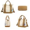 GOXUNYUAN Canvas Tote Bag for Women, Lightweight, Durable, Large Capacity, Multi-Pocket, Not Waterproof, Brown