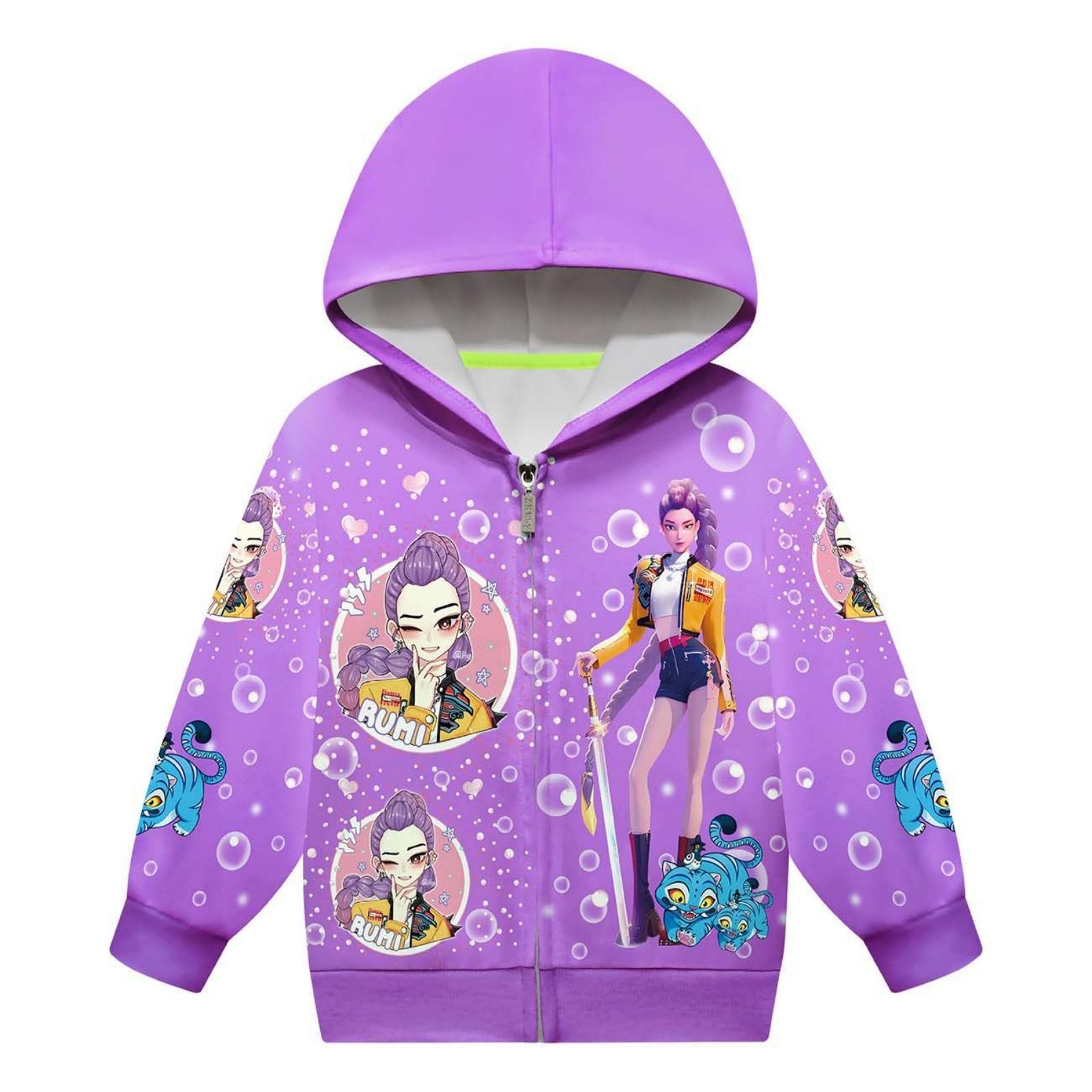 

Kids Loose Long Sleeve Sweatshirts Blouse Causal Fashion Solid Color Pullover Hooded Sweatshirts Top With Pocket 130 фіолетовий