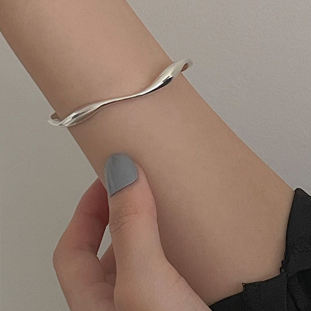 (925 Silver) Unri Bangle Bracelet C 09