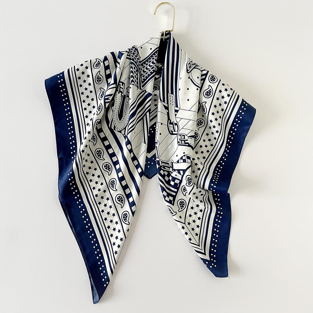 New Printed Silk Scarf Square Scarf for Spring and Summer  Big Square Scarf  Women's Fashionable and Simple Scarf Accessories