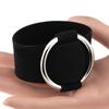 Kvinnemote sirkulær ring sjarmarmbånd bred fløyel flerfarget armbånd stor sirkel mansjett vintage klubbsmykker flanell justerbar armring